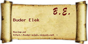 Buder Elek névjegykártya